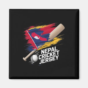 Nepal Cricket Jersey Cricket Flag Of Nepal 4 Magnet