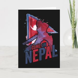 Nepal Cricket Jersey Nepali Flag Supporter Cricket Card