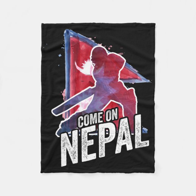 Nepal Cricket Jersey Nepali Flag Supporter Cricket Fleece Blanket (Front)