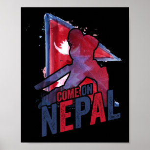 Nepal Cricket Jersey Nepali Flag Supporter Cricket Poster