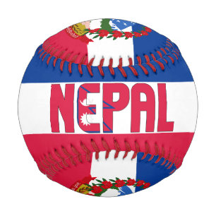 Nepal Flag and Coat of Arms Patriotic Baseball