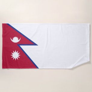 Nepal flag beach towel