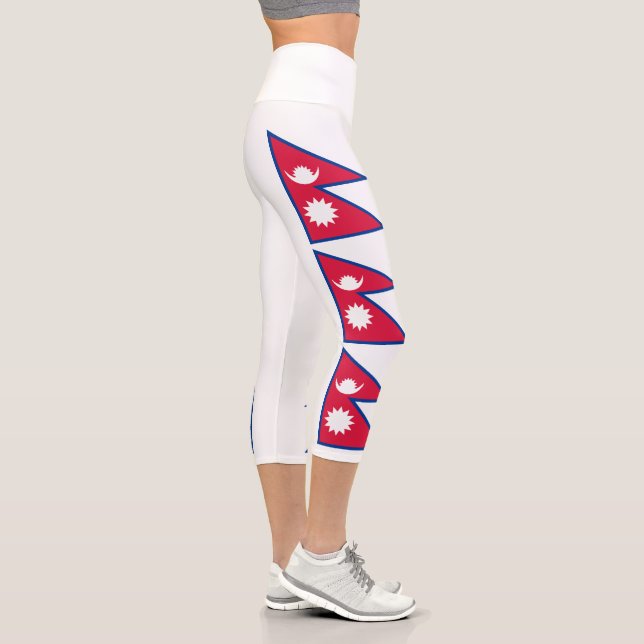 Nepal Flag Capri Leggings (Right)