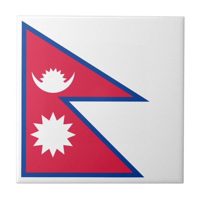 Nepal Flag Ceramic Tile (Front)