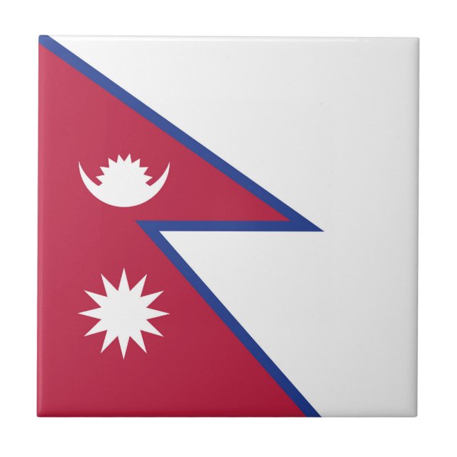 Nepal flag ceramic tile (Front)