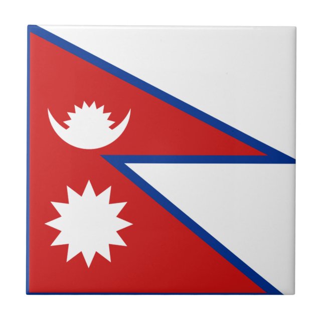 Nepal Flag Ceramic Tile (Front)