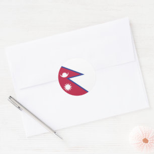 Nepal flag classic round sticker