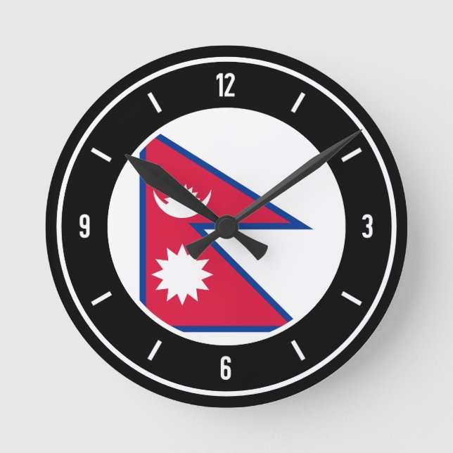 Nepal Flag Elegant Round Clock (Front)