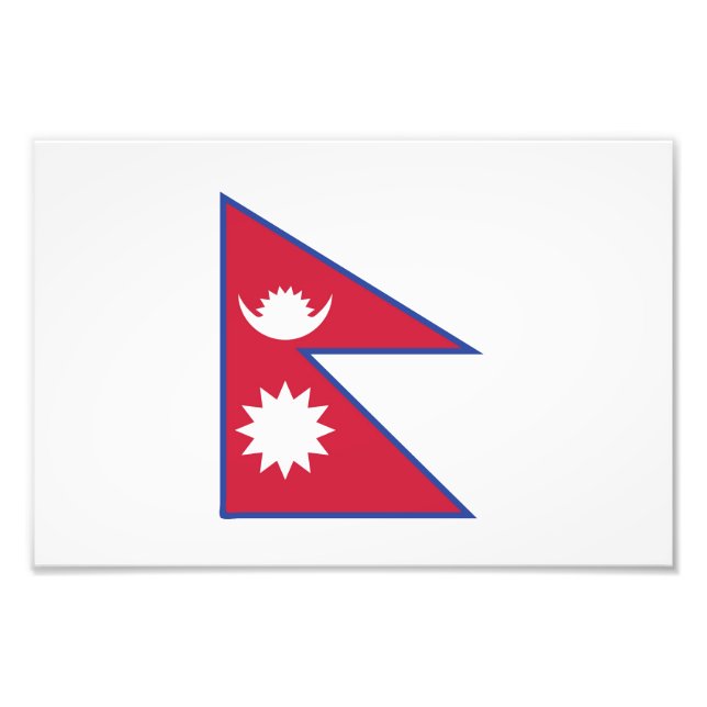 Nepal Flag Emblem Photo Print (Front)