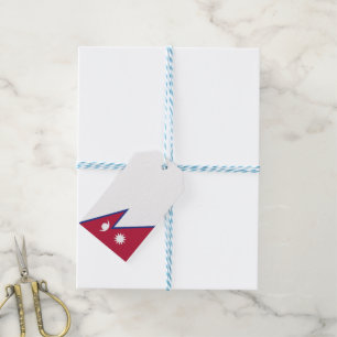 Nepal flag gift tags