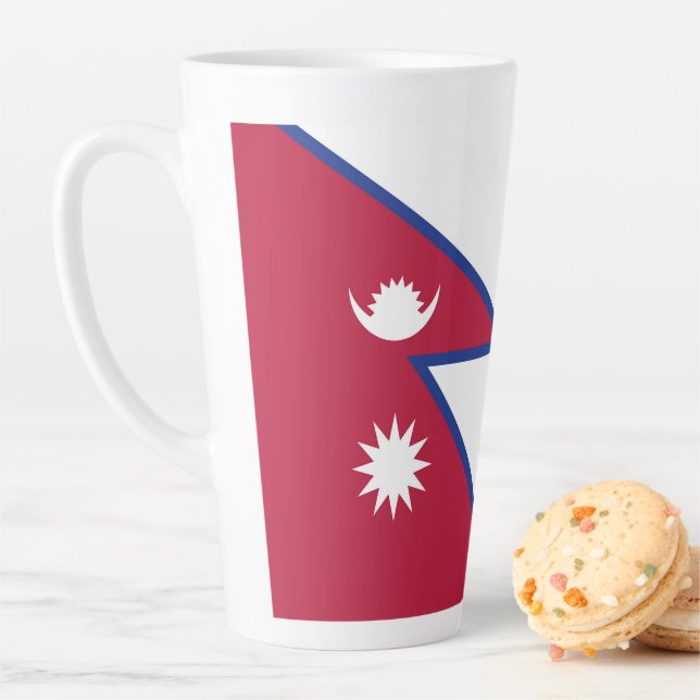 Nepal flag latte mug (In Situ)