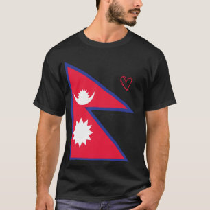 Nepal Flag Nepali Heart Proud Heritage National Da T-Shirt
