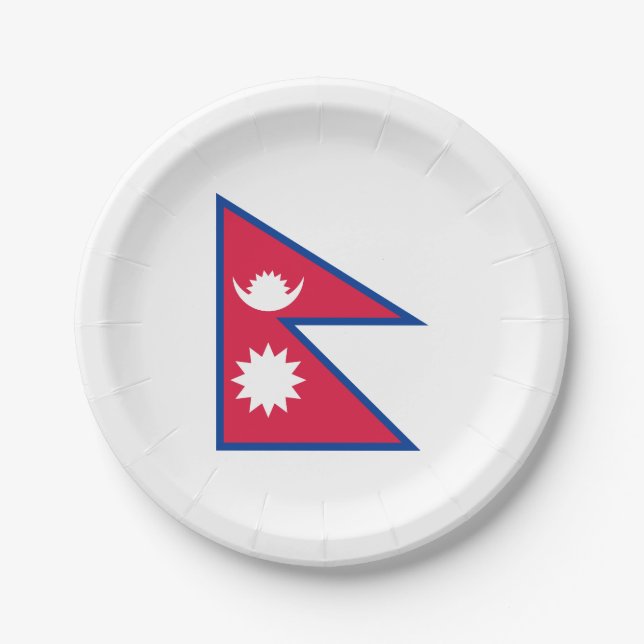 Nepal Flag Paper Plate (Front)