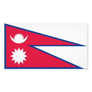 Nepal Flag Photo Print