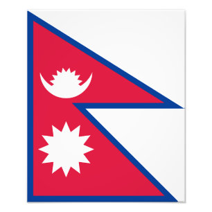 Nepal Flag Photo Print
