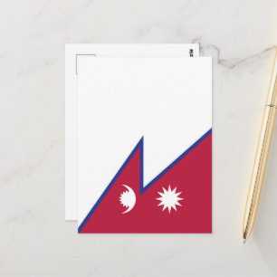 Nepal flag postcard