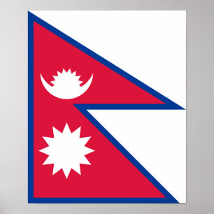 Nepal Flag Poster