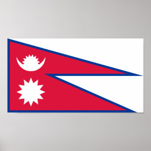 Nepal Flag Poster