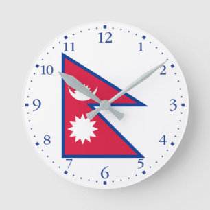 Nepal Flag Round Clock