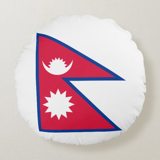 Nepal Flag Round Cushion (Front)