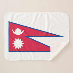 Nepal Flag Sherpa Blanket