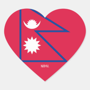 Nepal Flag Splendid Patriotic Heart Sticker