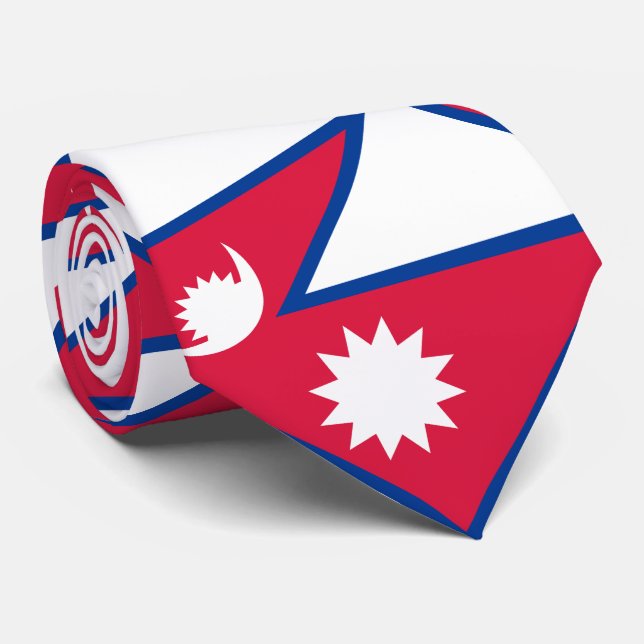 Nepal Flag Tie (Rolled)