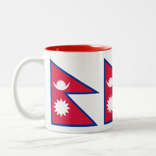 Nepal Flag Two-Tone Coffee Mug