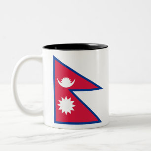 Nepal Flag Two-Tone Coffee Mug