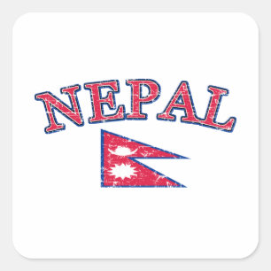 Nepal football design square sticker