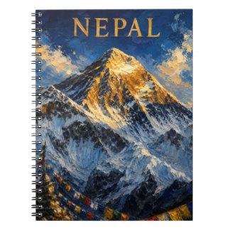 Nepal: Golden Sunrise Mount Everest Art Souvenir Notebook