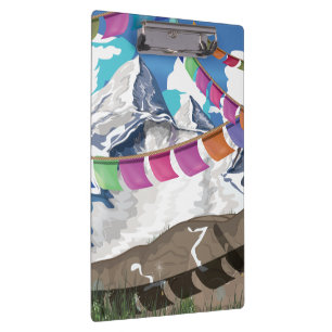 Nepal Himalayan Prayer Flags Travel poster Clipboard