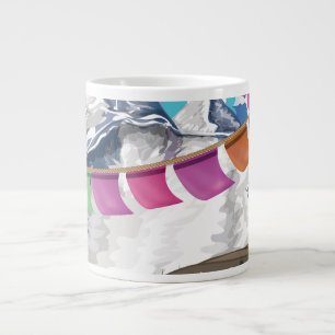 Nepal Himalayan Prayer Flags Travel poster Large Coffee Mug