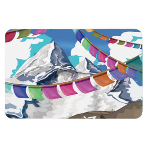 Nepal Himalayan Prayer Flags Travel poster Magnet