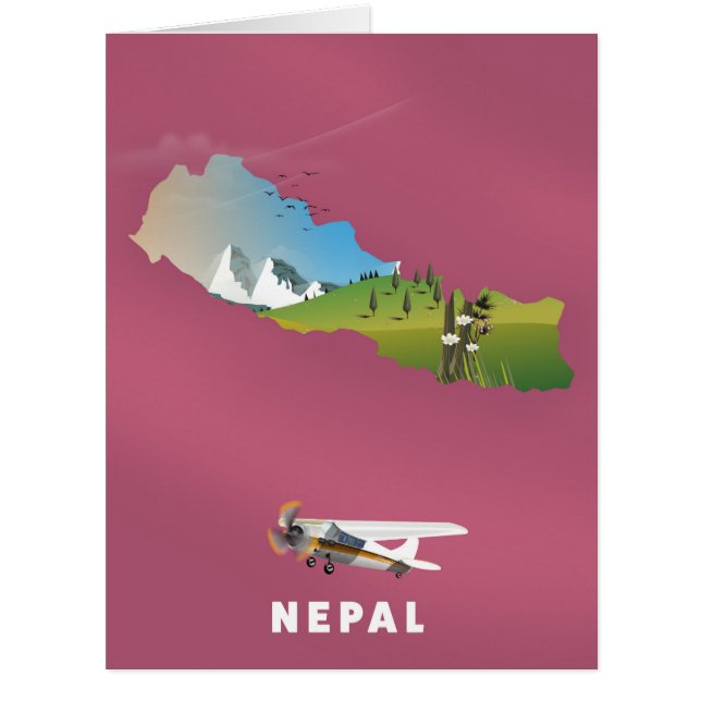 Nepal illustrated map poster (Front)