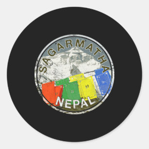 Nepal Mount Everest Sagarmatha Mountain Climbing T Classic Round Sticker