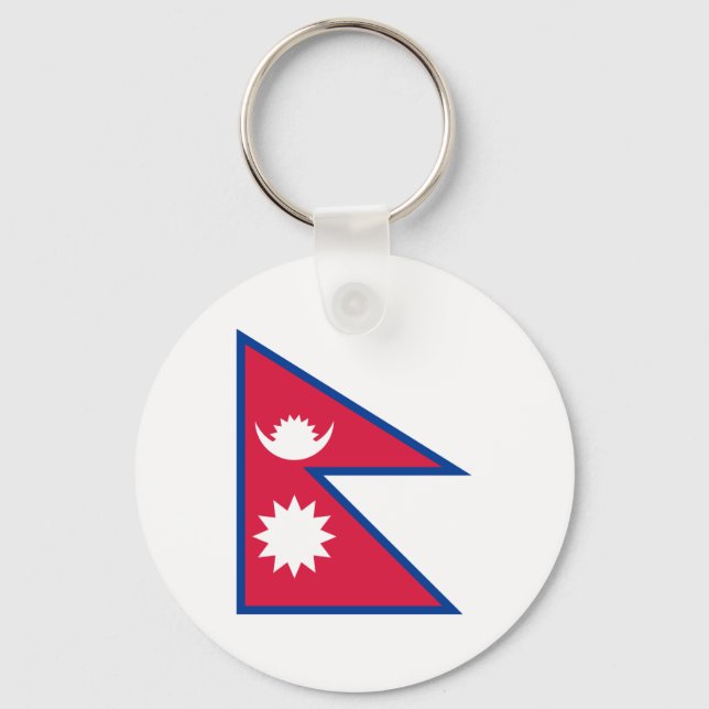 Nepal National World Flag Key Ring (Front)