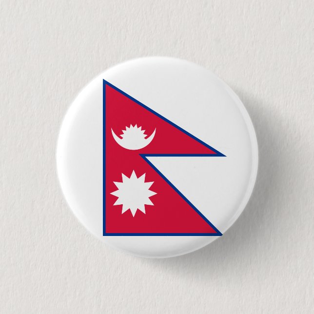Nepal (Nepalese) Flag 3 Cm Round Badge (Front)