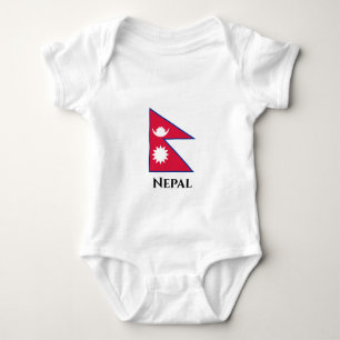 Nepal (Nepalese) Flag Baby Bodysuit