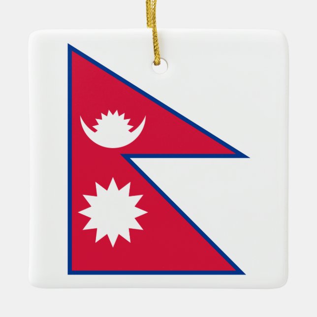 Nepal (Nepalese) Flag Ceramic Ornament (Front)