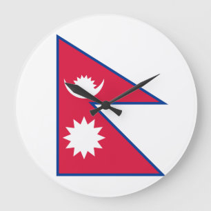 Nepal (Nepalese) Flag Large Clock