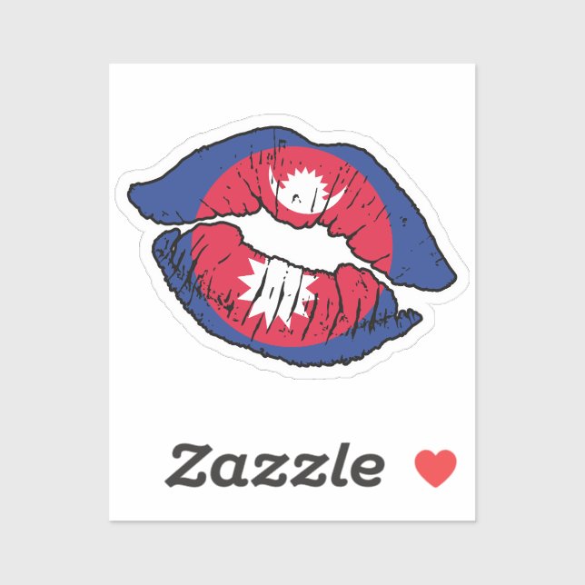 Nepal Nepalese Lipstick Love Flag (Sheet)