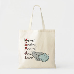 Nepal - Never Ending Peace And Love Elephants Bag