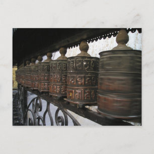 Nepal prayer wheels postcard
