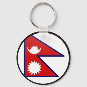 Nepal quality Flag Circle Key Ring