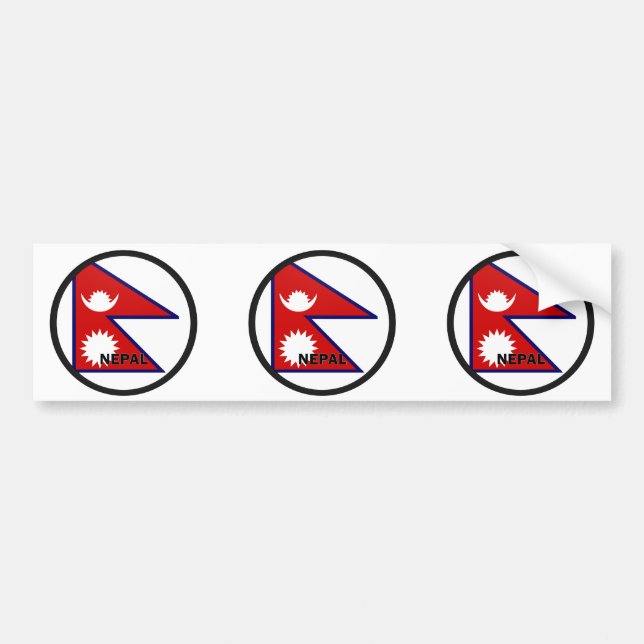 Nepal Roundel quality Flag Bumper Sticker (Front)