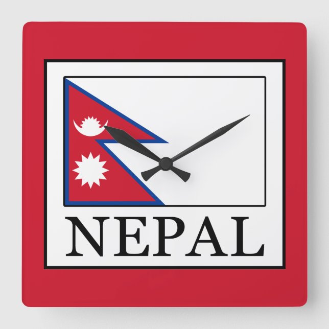 Nepal Square Wall Clock (Front)