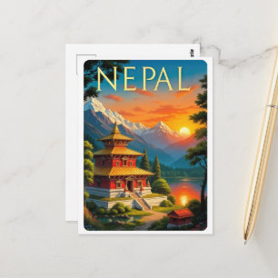 Nepal Travel Poster Postcard