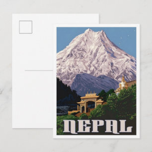 Nepal Vintage Art Travel Postcard