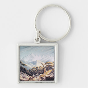 Nepalese Herdsmen in the Himalayas, 1826 Key Ring